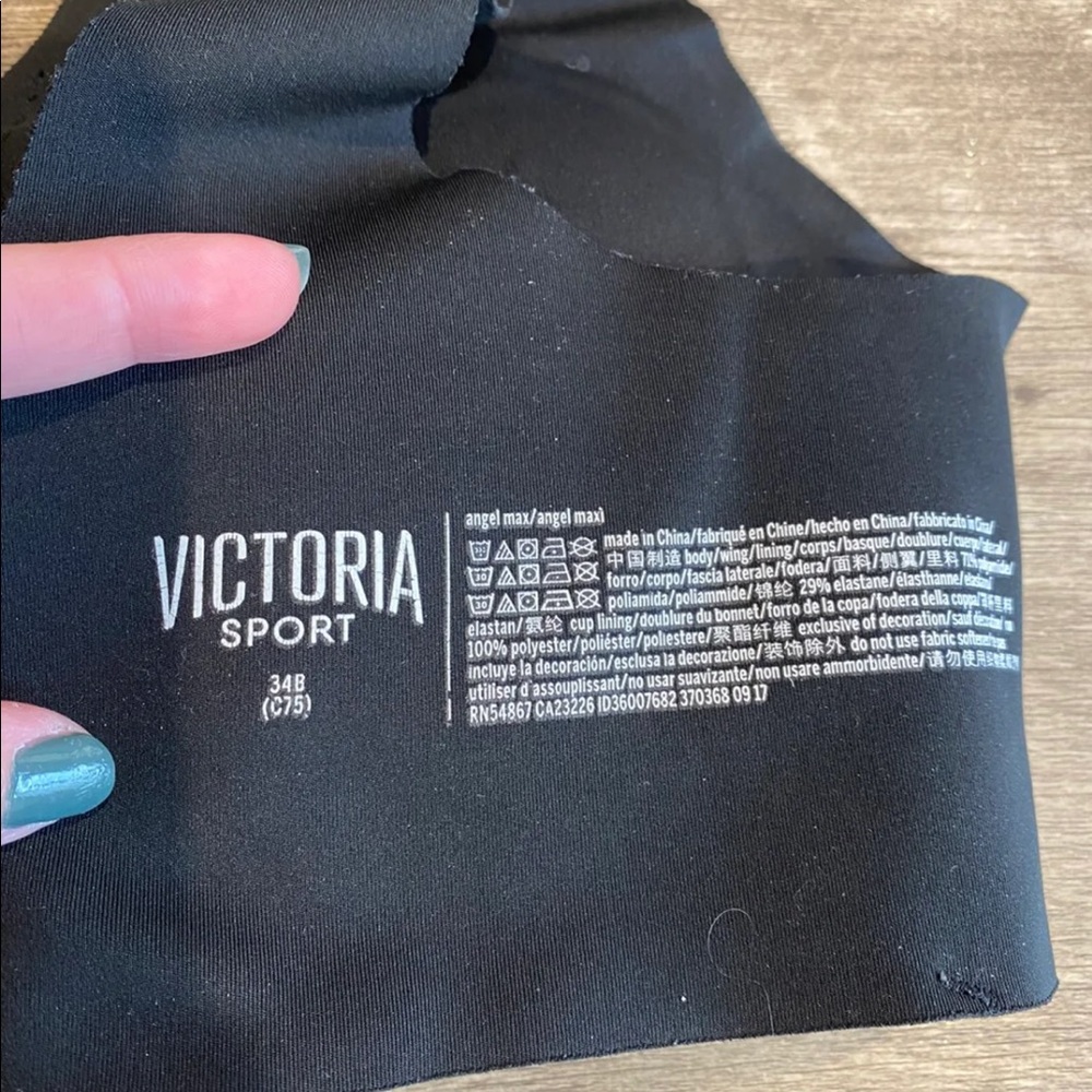 (34B) Victoria’s Secret Victoria Sport Angel Max Black Sports Bra - Picture 7 of 12